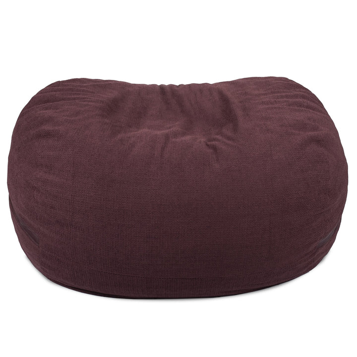 maroon bean bag chair on a white background #color_merlot-cloudweave