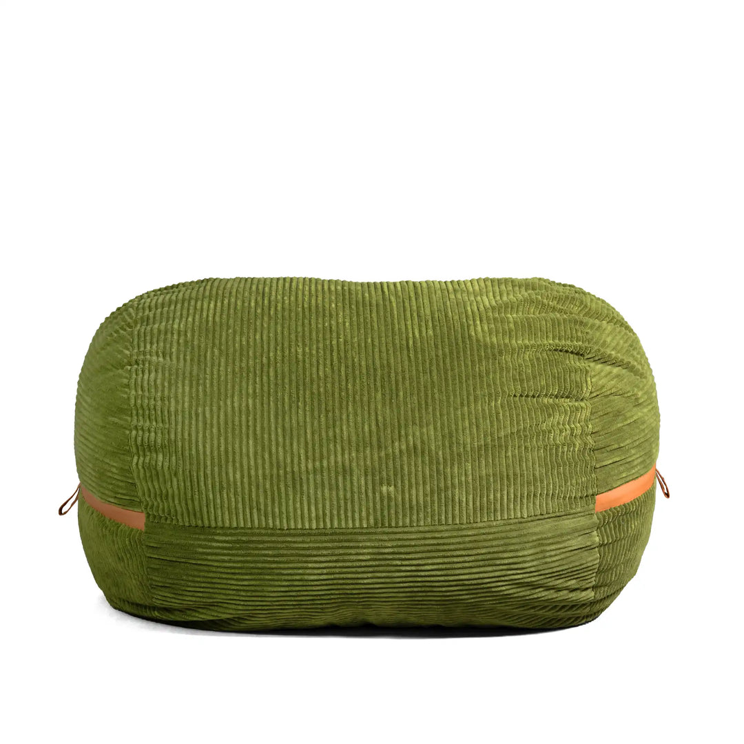 Fuf XXL Huge Bean Bag Chair 
 front view #color_moss-green-corded-plush