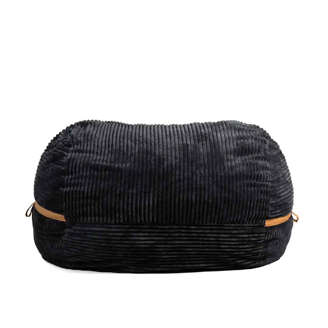 Fuf XXL Huge Bean Bag Chair 
 front #color_black-licorice-corded-plush