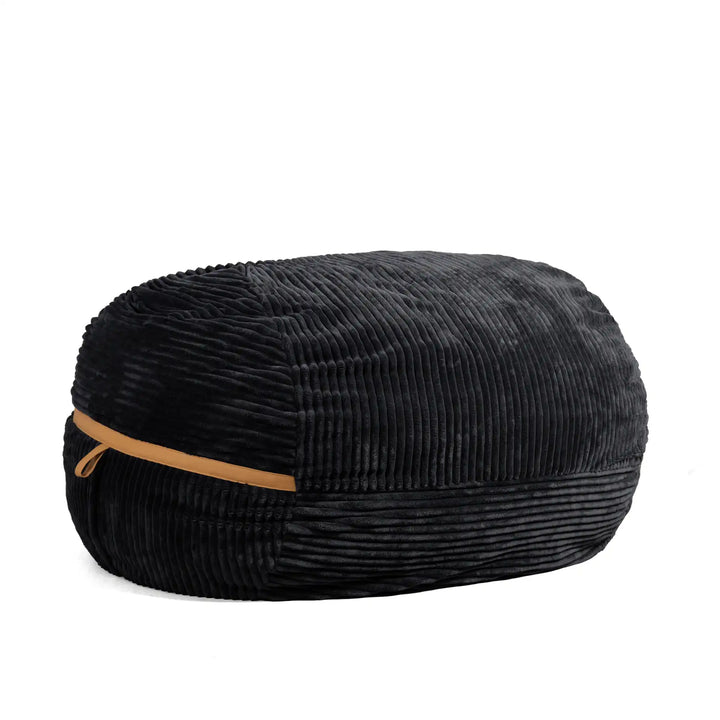 Fuf XXL Huge Bean Bag Chair 
 angled #color_black-licorice-corded-plush