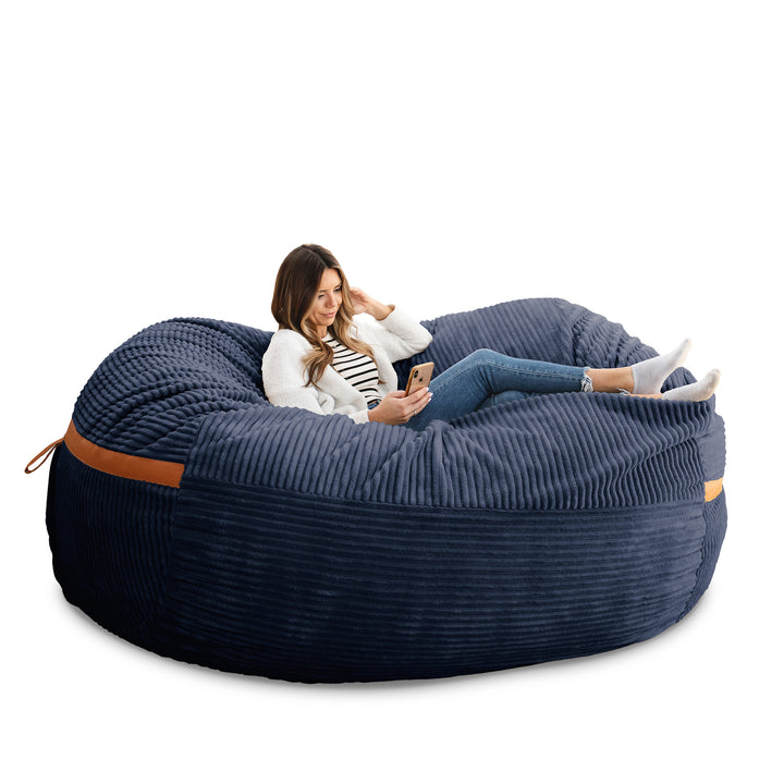 Hero Fuf XXL Foam Beanbag  Midnight Blue Corded Plush #color_midnight-blue-corded-plush