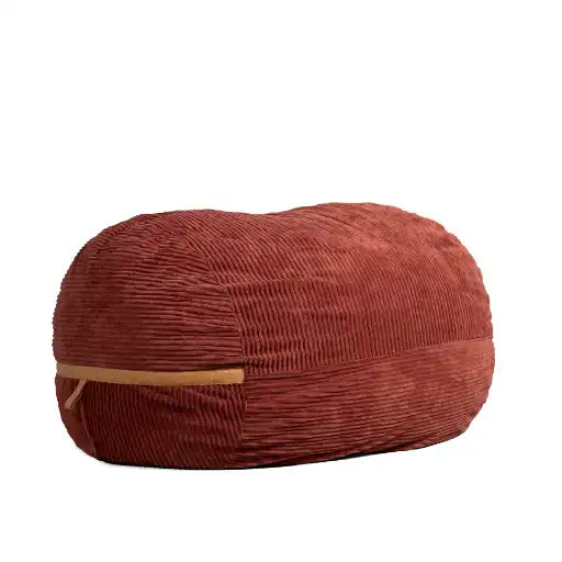 Fuf XXL Oversized Family Bean Bag Chair angled #color_deep-terracotta-corded-plush