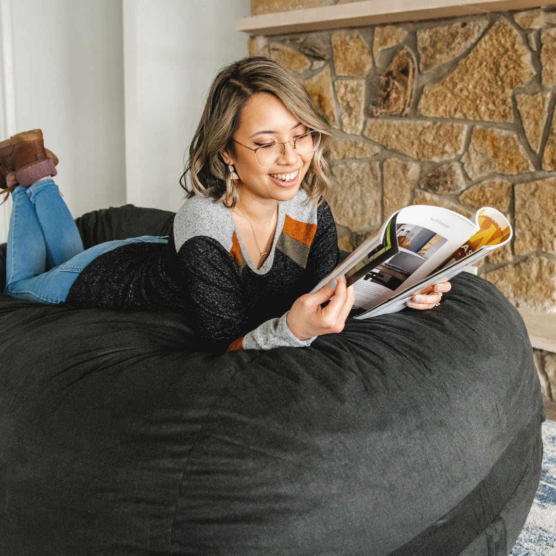 Fuf Media Lounger w/ Removable Cover foam filled black #color_black-lenox