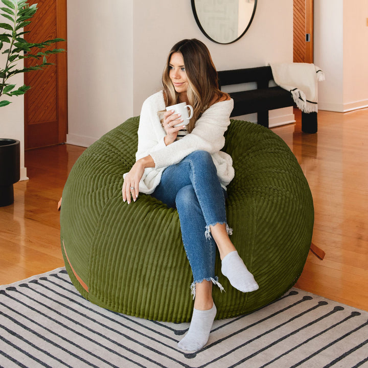 Fuf Large in Moss Green Corded Plush #color_moss-green-corded-plush