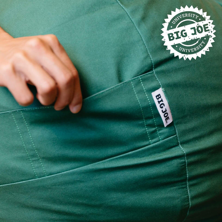 fuf green foam beanbag chair carry handle #color_collegiate-green-brushed-denim