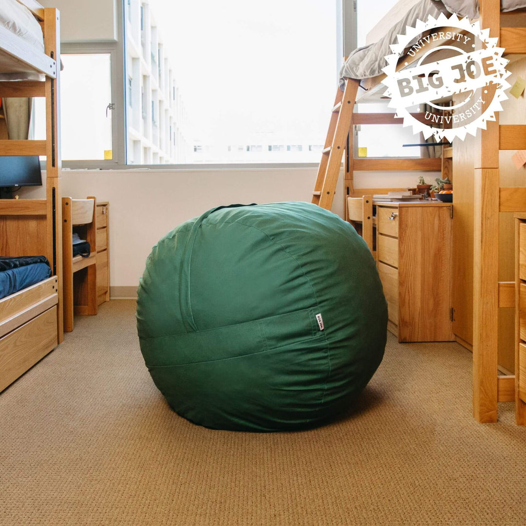 Fuf medium green dorm foam beanbag chair #color_collegiate-green-brushed-denim