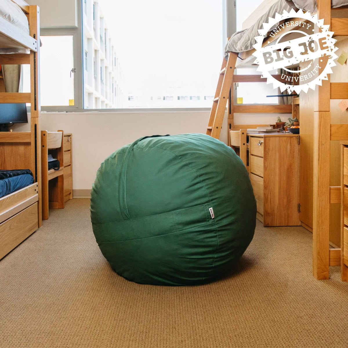 Fuf medium green dorm foam beanbag chair