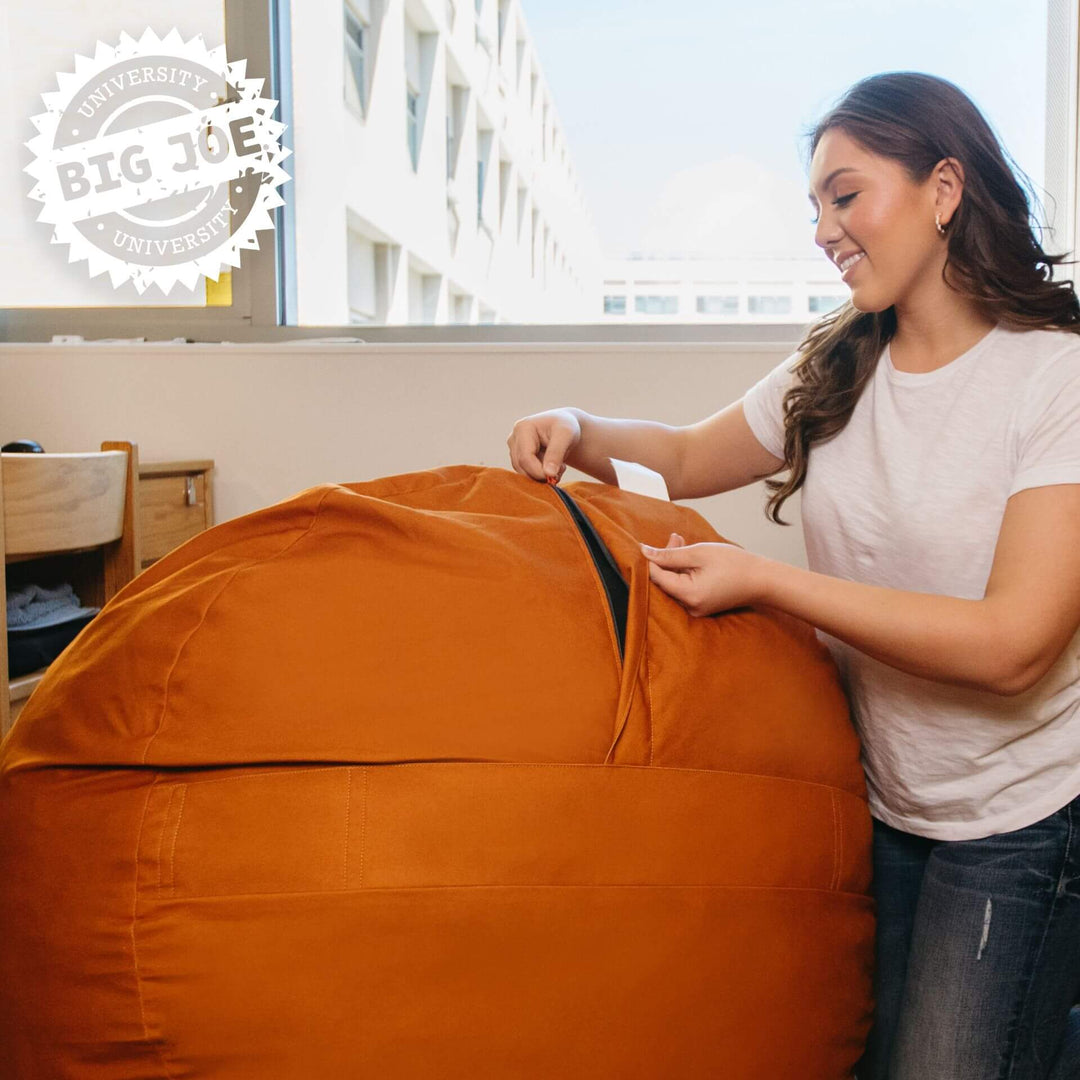 College dorm chair assembly #color_burnt-orange-brushed-denim
