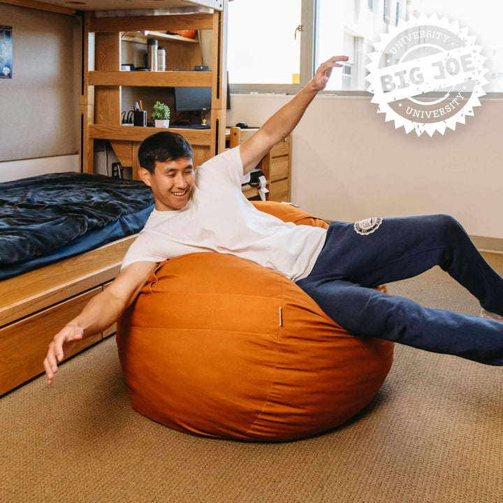Dorm foam -filled beanbag chair Fuf Medium #color_burnt-orange-brushed-denim