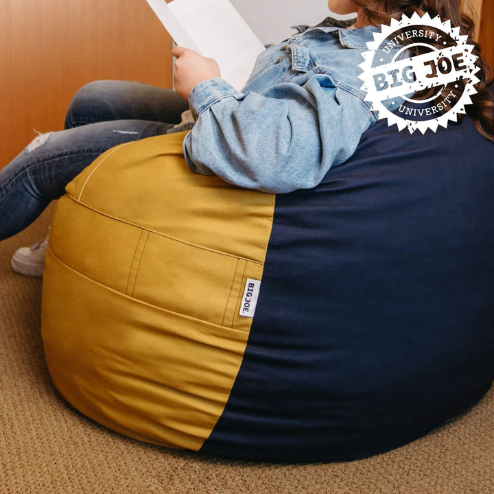 Michigan Fuf foam beanbag chair #color_blue-gold-brushed-denim