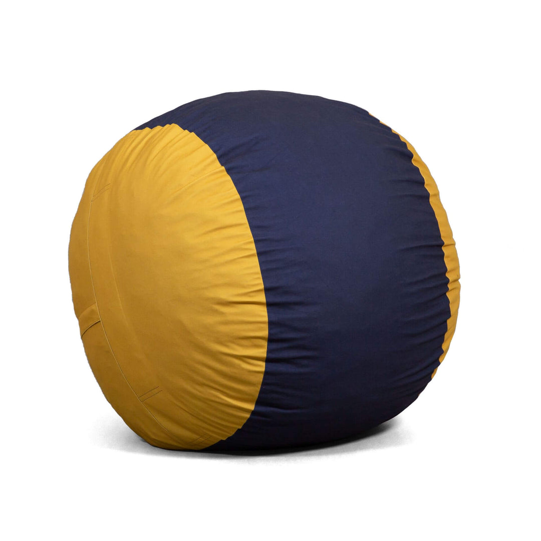 Michigan Colored dorm chair fuf medium foam filled beanbag #color_blue-gold-brushed-denim