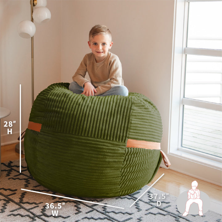dimensions #color_moss-green-corded-plush