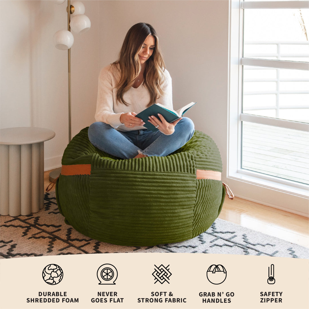features #color_moss-green-corded-plush