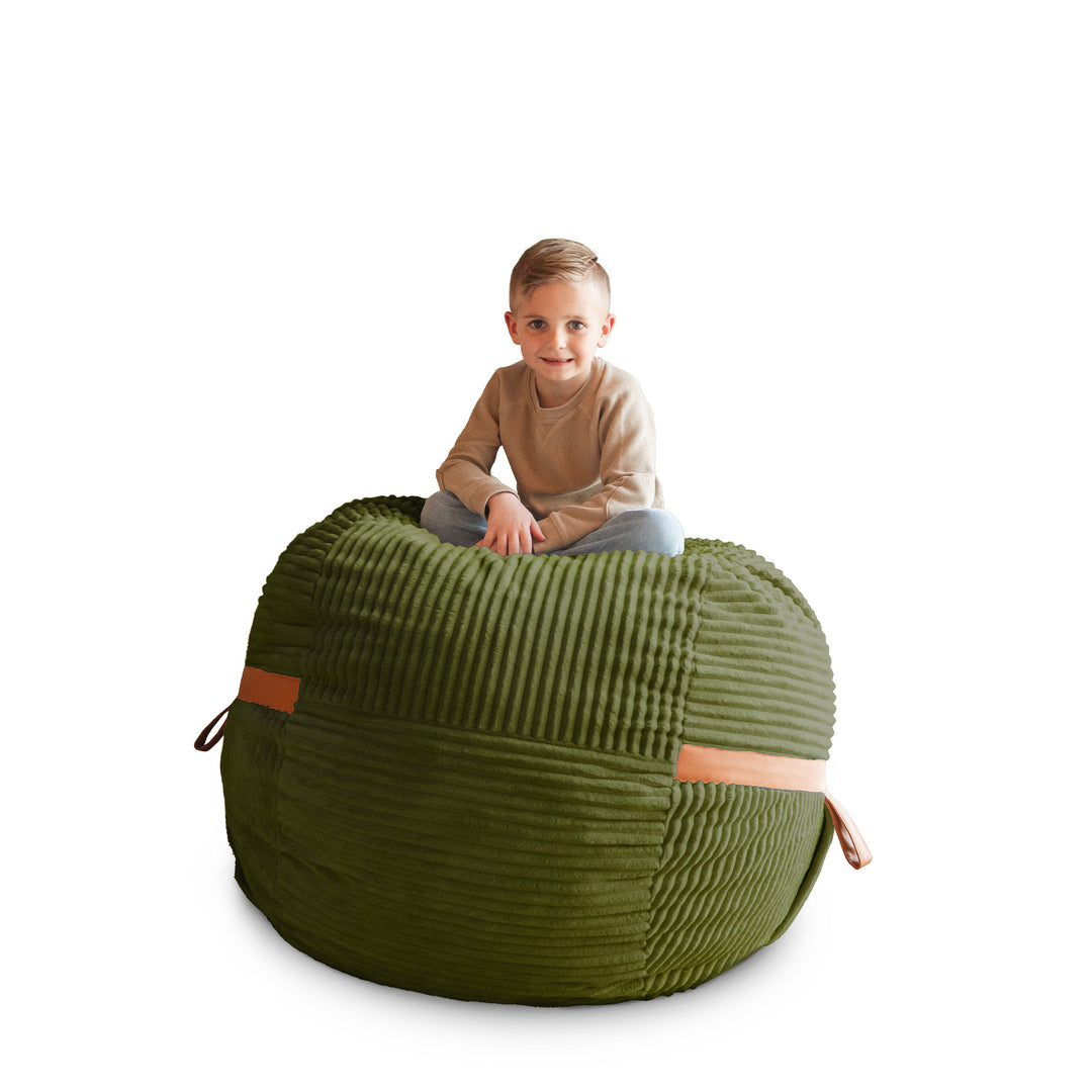 boy on fuf #color_moss-green-corded-plush