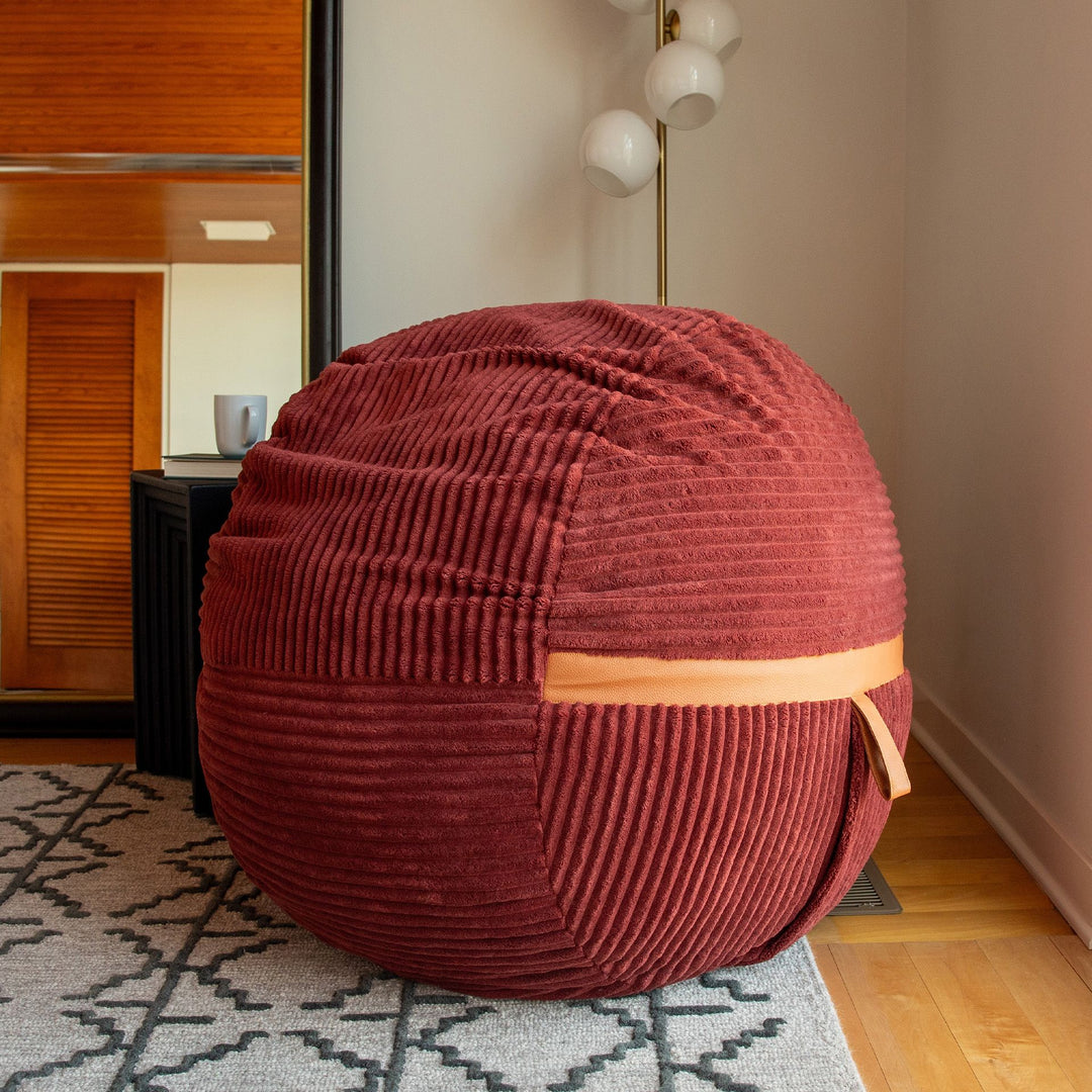 Fuf Medium Beanbag Chair #color_deep-terracotta-corded-plush