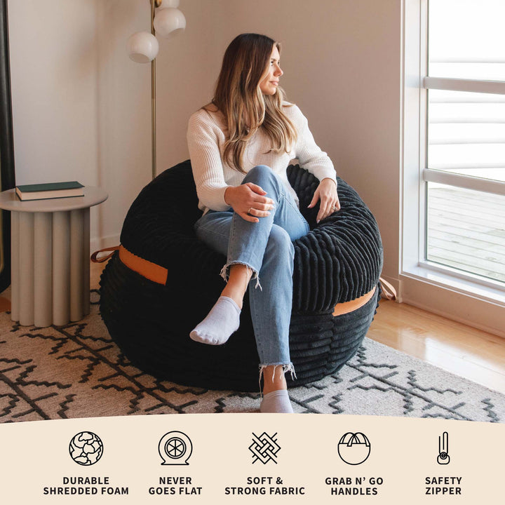 Features #color_black-licorice-corded-plush