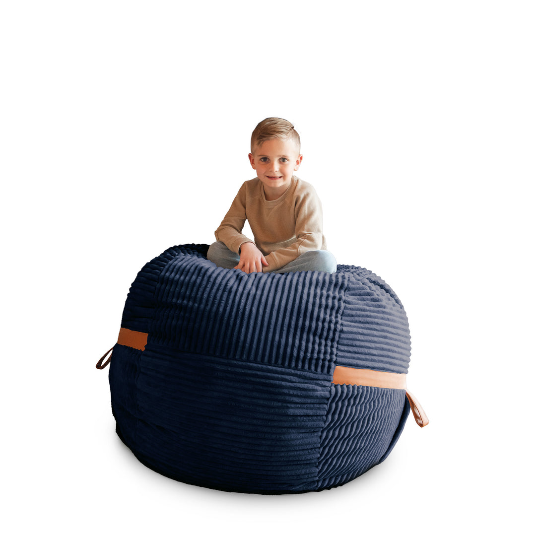 cover Fuf Medium Foam-Filled Bean Bag Chair #color_midnight-blue-corded-plush