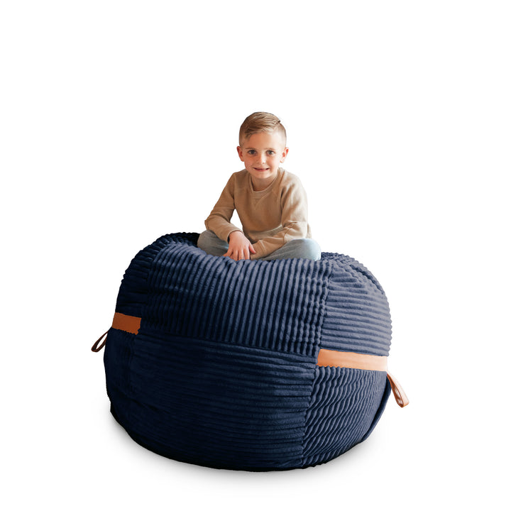cover Fuf Medium Foam-Filled Bean Bag Chair #color_midnight-blue-corded-plush