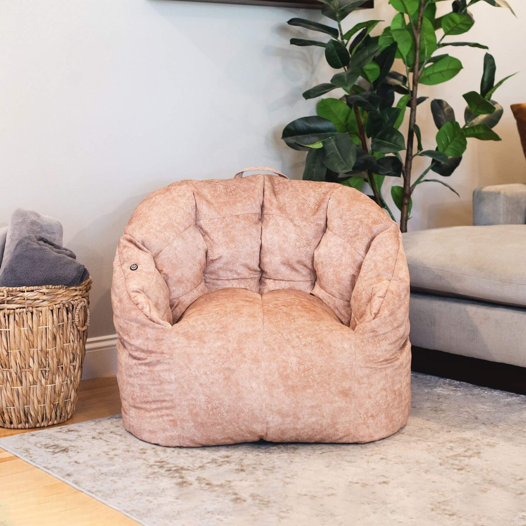 Milano Vibe Faux Suede Massage Chair #color_caribou-hyde