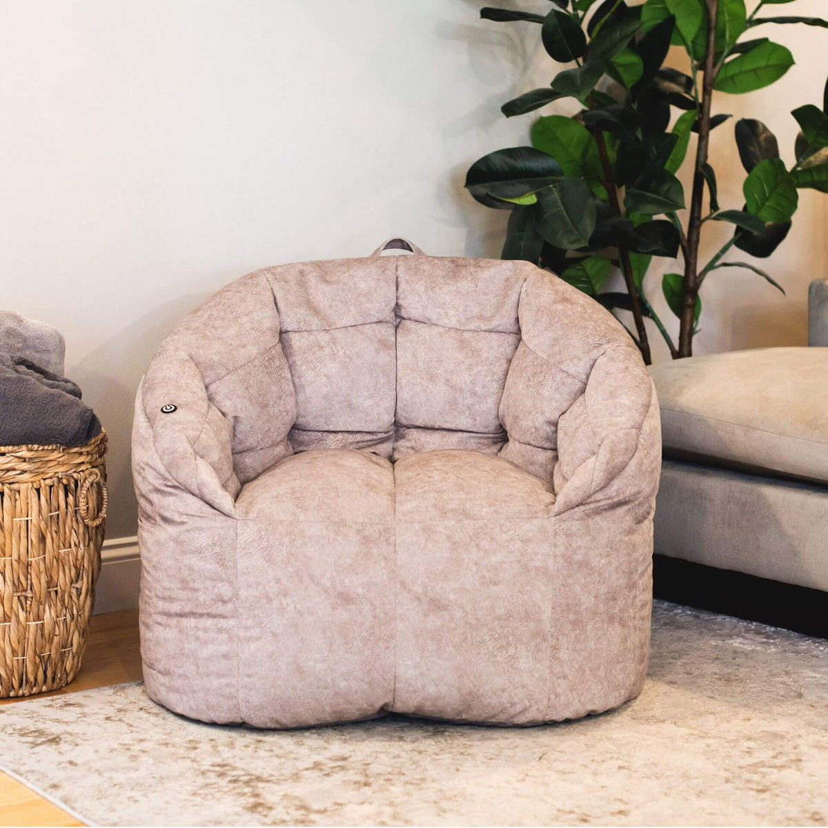 Milano Vibe Massaging Beanbag Chair for Adults accent chair #color_lunar-gray-hyde