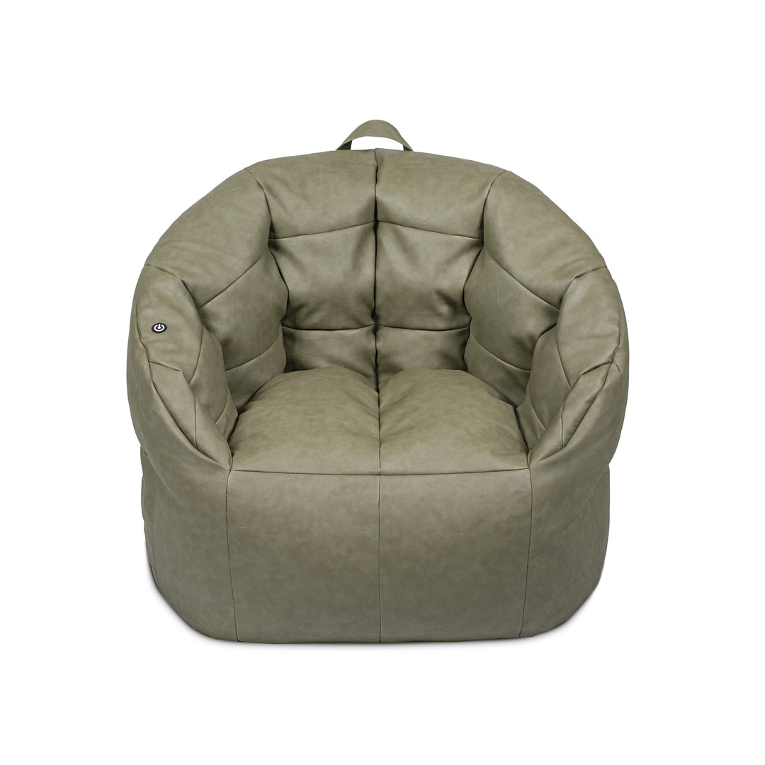 Front Milano with Vibe in Olive Green vegan leather #color_olive-green-vegan-leather