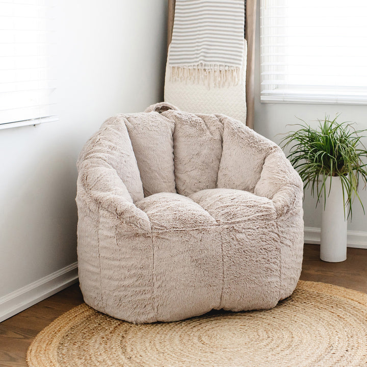 Milano Bean Bag Chair in Palomino Plushie Fabric #color_palomino-plushie