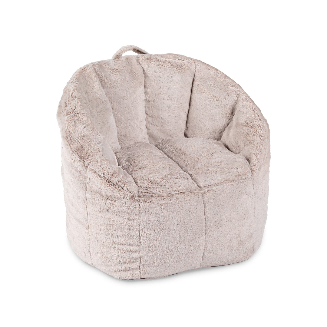 Milano Bean Bag Chair in Palomino Plushie Fabric side view #color_palomino-plushie