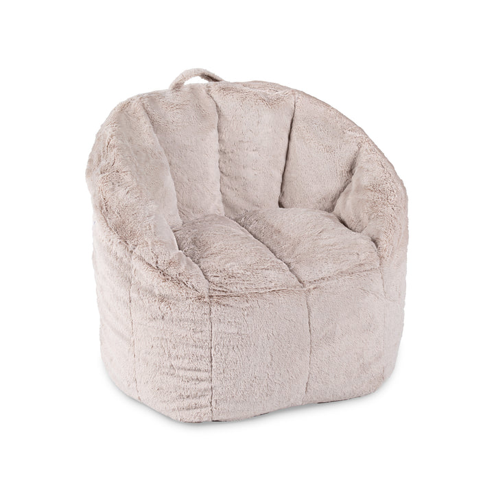 Milano Bean Bag Chair in Palomino Plushie Fabric side view #color_palomino-plushie