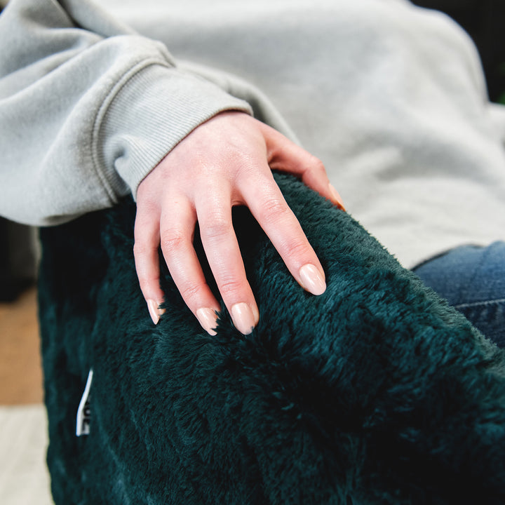 Milano Bean Bag Chair in Emerald Plushie Fabric #color_emerald-plushie