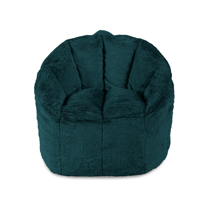 Milano Bean Bag Chair in Emerald Plushie Fabric front #color_emerald-plushie