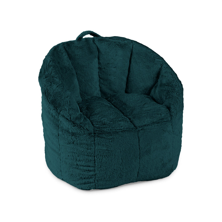 Milano Bean Bag Chair in Emerald Plushie Fabric #color_emerald-plushie