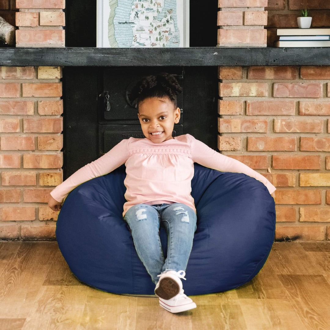 Dark blue kids bean bag chair #color_navy-smartmax