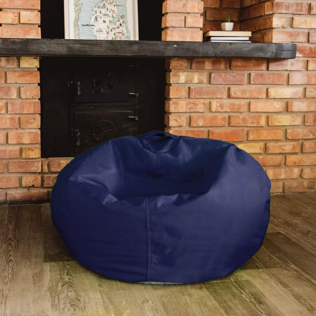 Indoor bean bag chair for kids in blue #color_navy-smartmax