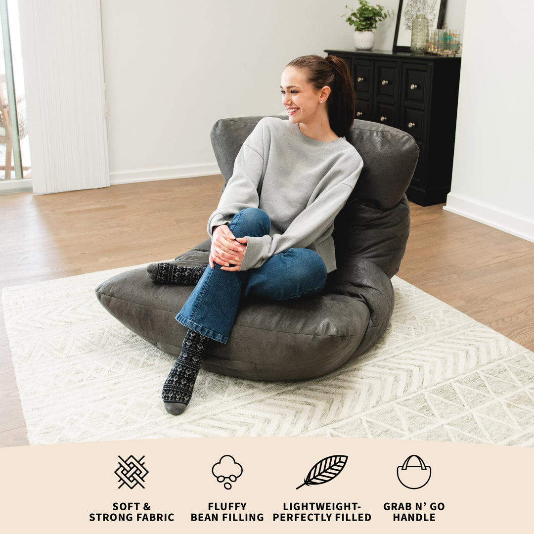 Features Roma Bean Bag Chair #color_shadow-graphite