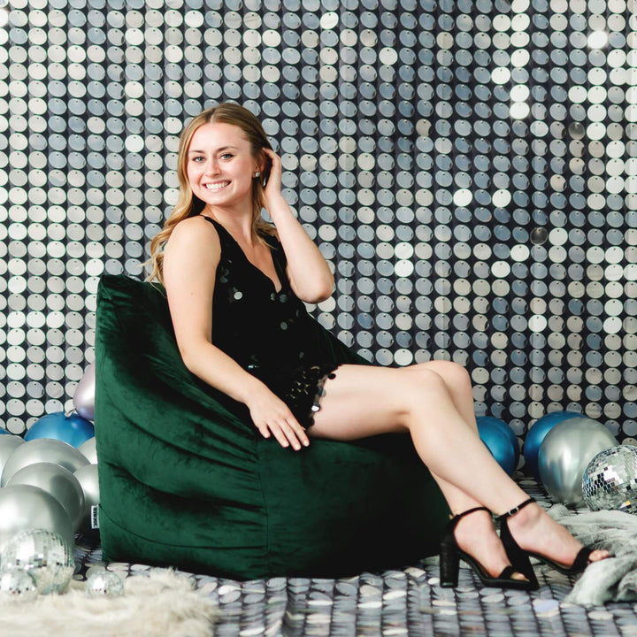 Aurora Chair bean filled #color_deep-emerald-velvet