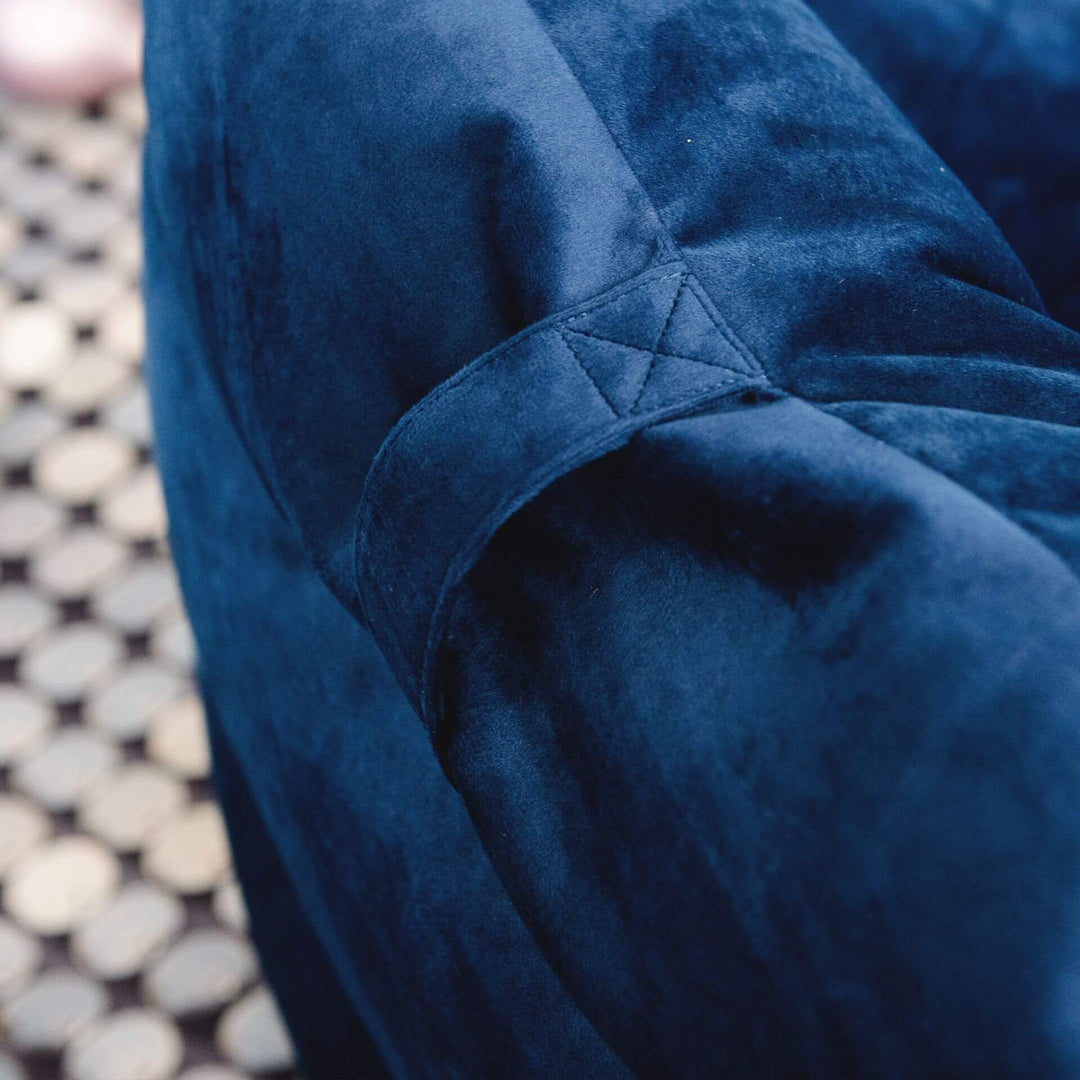 Bean bag chair with carry handle #color_deep-navy-velvet