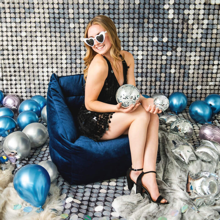 Aurora Chair bean filled party chair #color_deep-navy-velvet