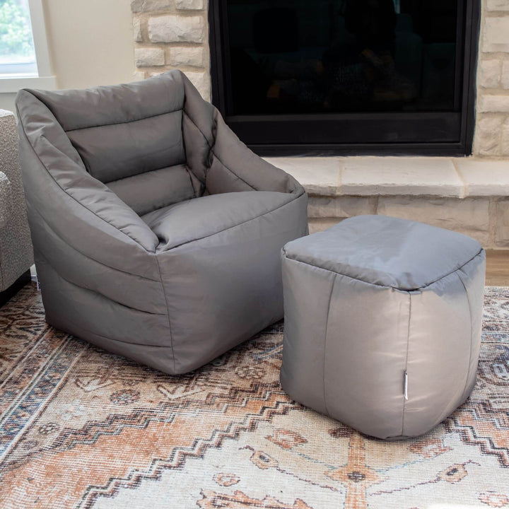 Gray bean bag chair #color_graphite-smartmax