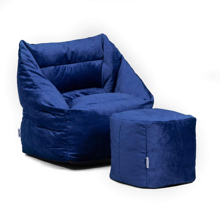 Aurora + Ottoman bean filled #color_deep-navy-velvet
