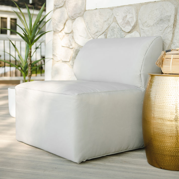 Armless Chair for outdoor patio build your own sectional #color_light-gray