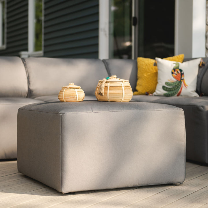 Patio ottoman outdoor weather resistant #color_granite-bask