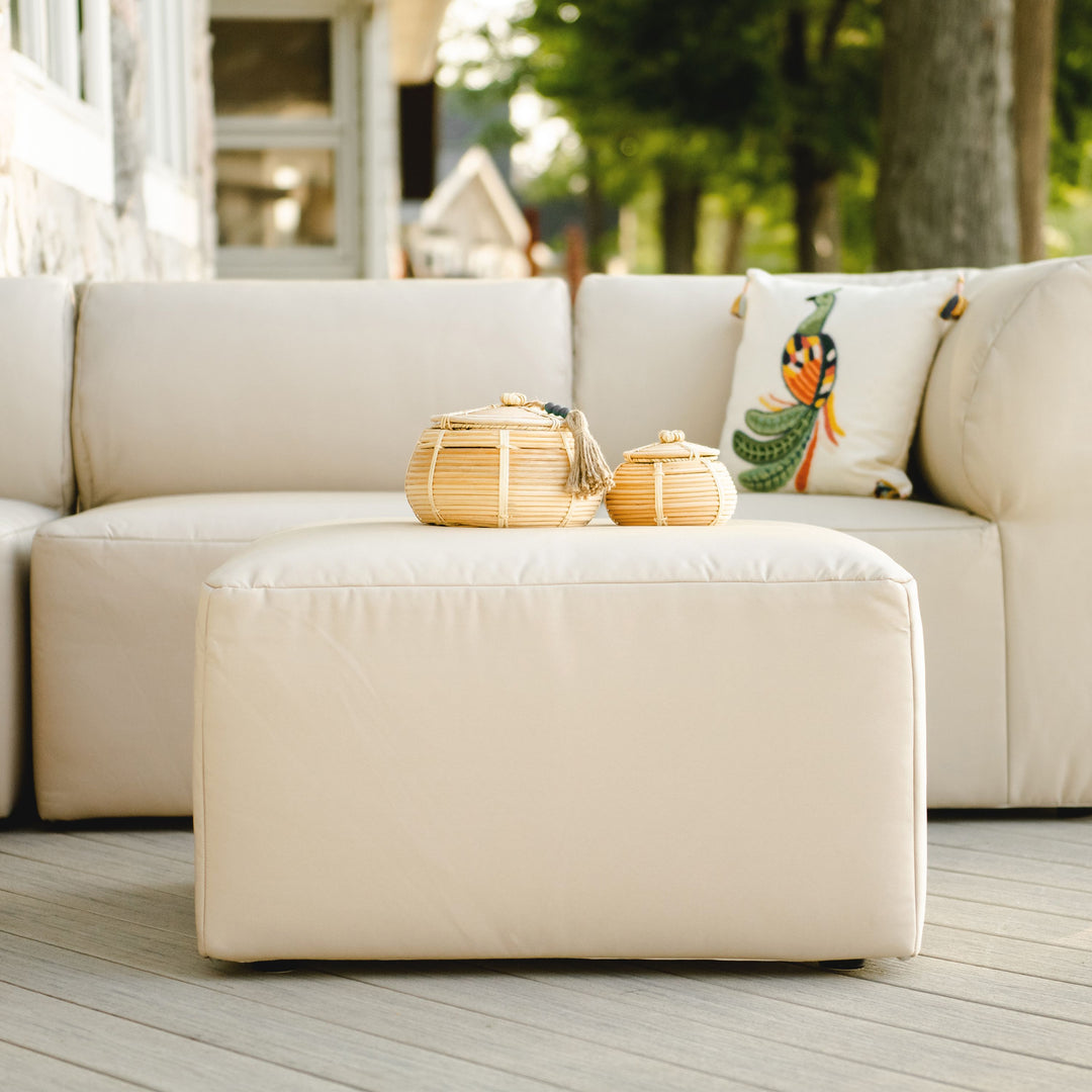 Outdoor sectional ottoman tan #color_terra-bask
