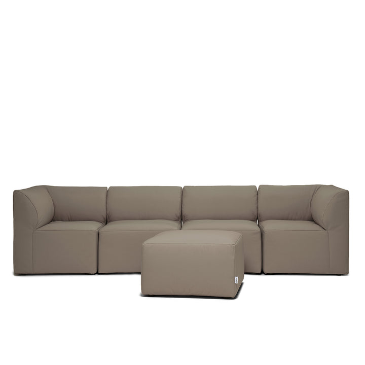 5pc outdoor sectional for patio lightweight patio furniture #color_castor-gray-bask