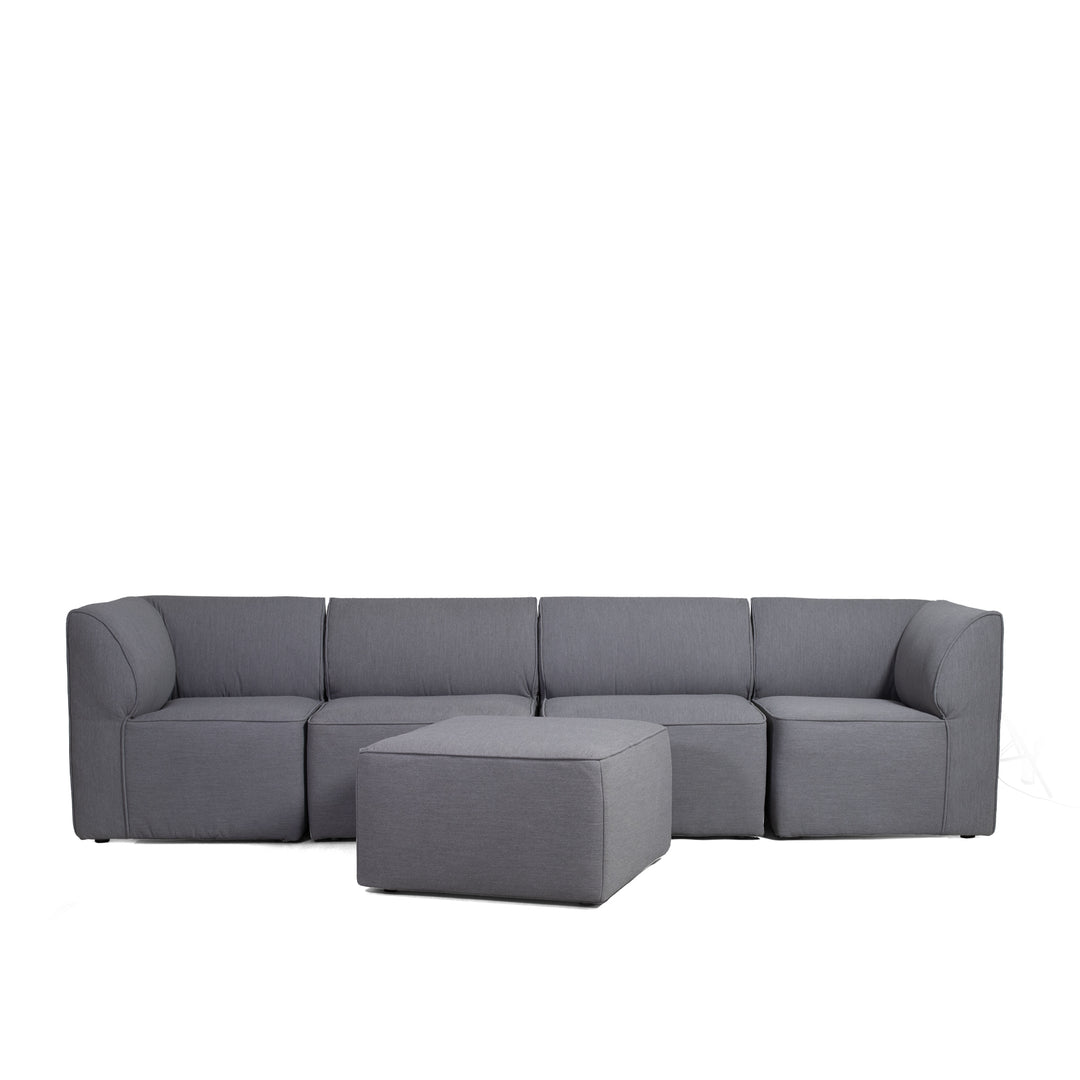 5pc sectional couch outdoor patio furniture #color_smoke-gray