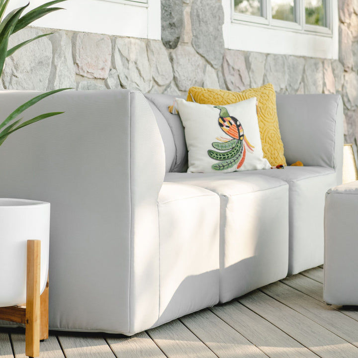 Patio Sectional 4pc outdoor furniture weather resistant #color_light-gray-bask