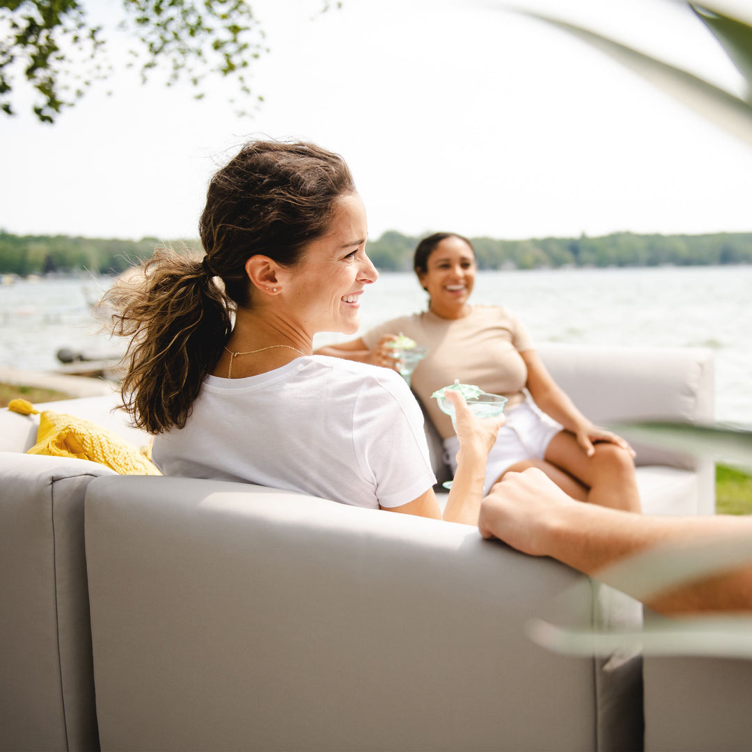 Outdoor 6pc sectional sofa relax outdoors  #color_light-gray-bask