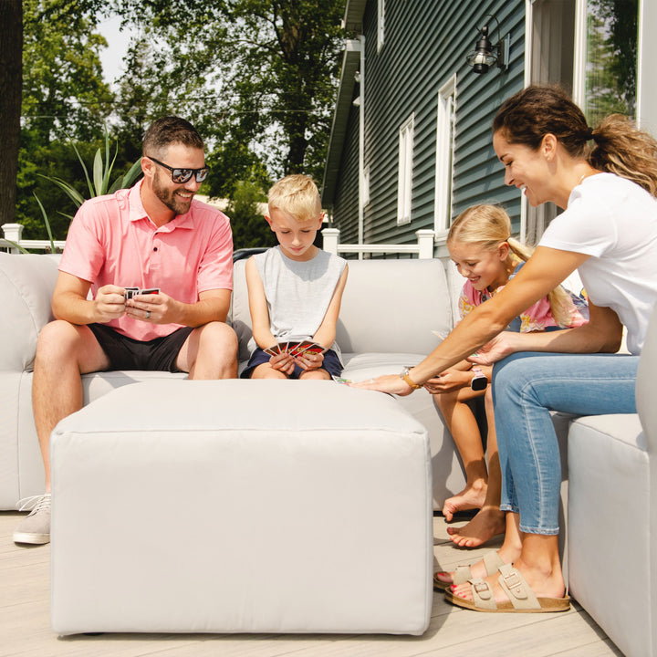 Outdoor 6pc sectional sofa family game night outdoors #color_light-gray-bask