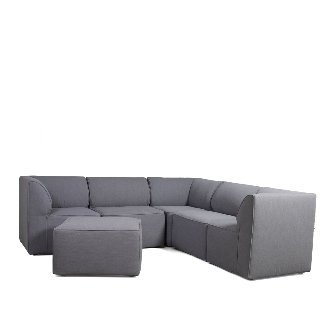 6 Piece Patio Sectional Set #color_smoke-gray