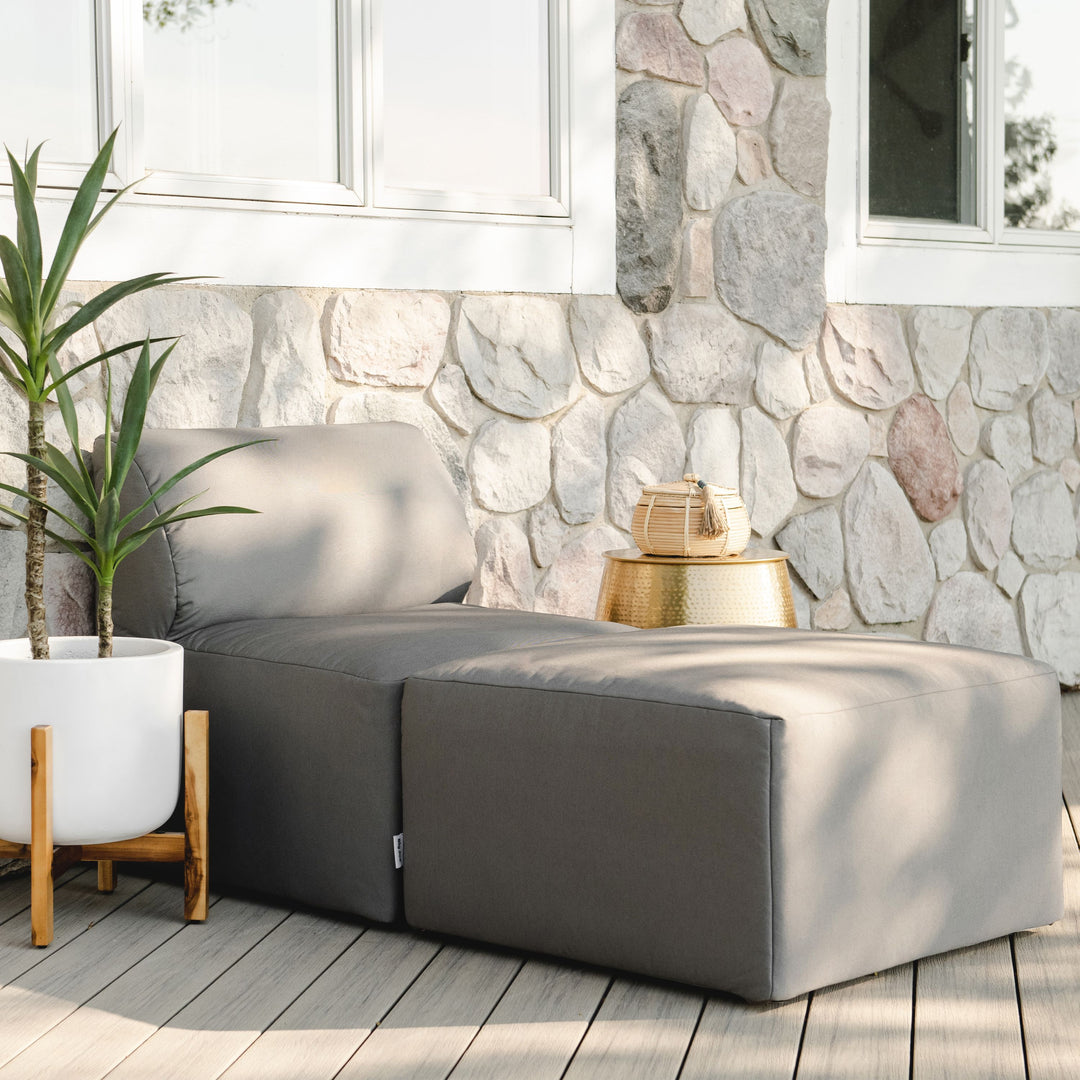 2pc outdoor sectional chair #color_granite-bask