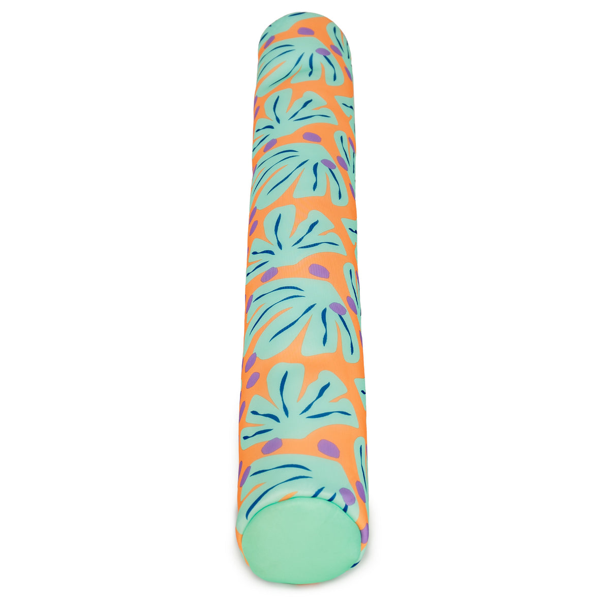 Colorful cylindrical bean noodle with leaf pattern on a white background